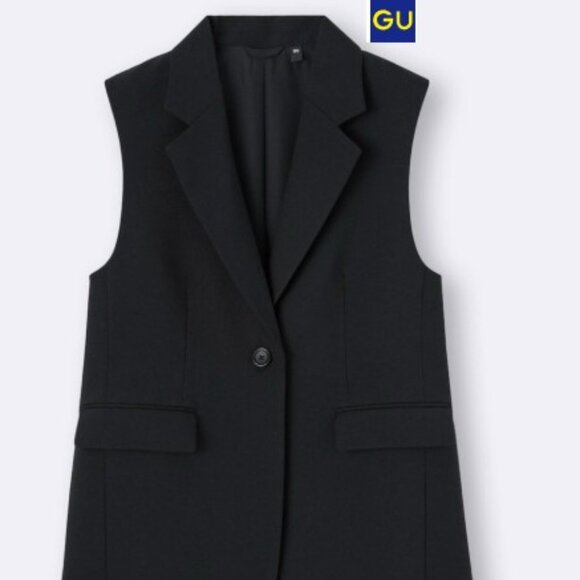 GU - Oversized Unisex Tailored Black Vest - SZ XL - Picture 3 of 14